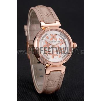 Louis Vuitton Tambour Bijou Red Gold Watch