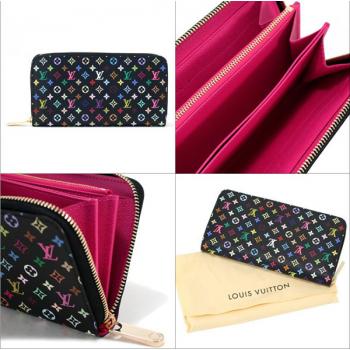 Replica Louis Vuitton Monogram Multicolore M60243 Black Small Wallet