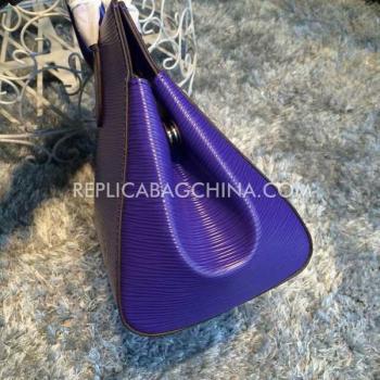 Louis Vuitton Handbag Calfskin Blue Marly Replica