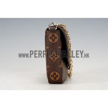 Louis Vuitton Monogram Felicie Chain Wallet Black 18926649