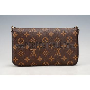 Louis Vuitton Monogram Felicie Chain Wallet Black 18926649