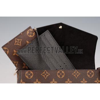 Louis Vuitton Monogram Felicie Chain Wallet Black 18926649