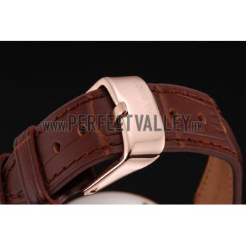 Louis Vuitton Tambour LV277 Tourbillon Brown Dial Rose Gold Case Brown Leather Strap