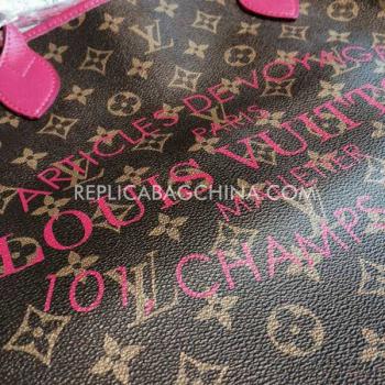 Louis Vuitton Shopping Bag  Monogram Brown Handbag Genuine Leather