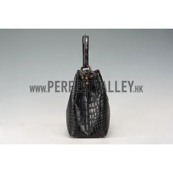 Louis Vuitton Capuciness Crocodile Leather Black MM 607547