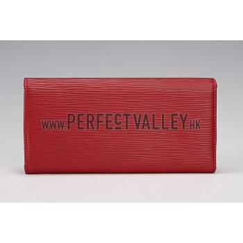 Louis Vuitton Red Epi Leather Sarah Wallet