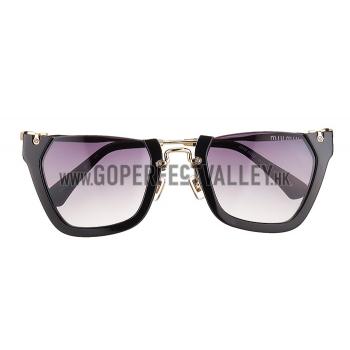 Miu Miu Cut Off Cat-Eye Black Sunglasses 308035