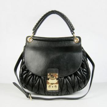 Replica Miu Miu  6025 Ladies Lambskin Black Handbag