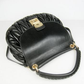 Replica Miu Miu  6025 Ladies Lambskin Black Handbag