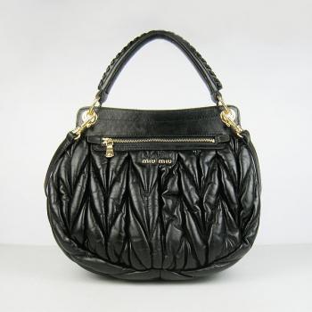 Replica Miu Miu  6025 Ladies Lambskin Black Handbag