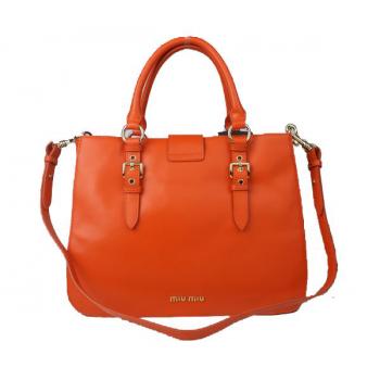 Replica Miu Miu  5972 2way Cow Leather Orange Bag