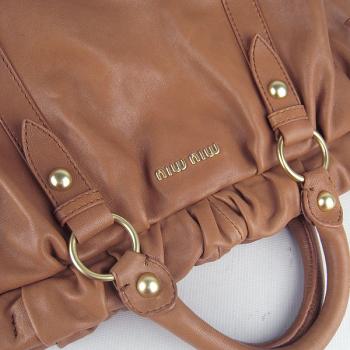 Miu Miu  58008 Ladies Cow Leather Coffee Handbag