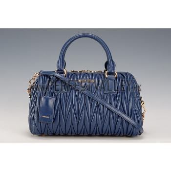 Miu Miu Matelasse  Handle Large Dark Blue