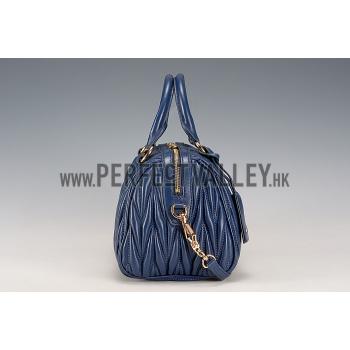 Miu Miu Matelasse  Handle Large Dark Blue