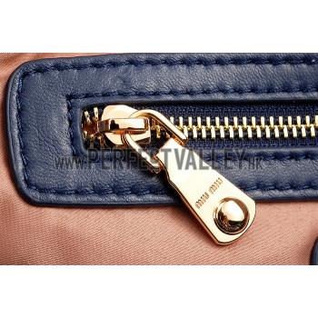 Miu Miu Matelasse  Handle Large Dark Blue