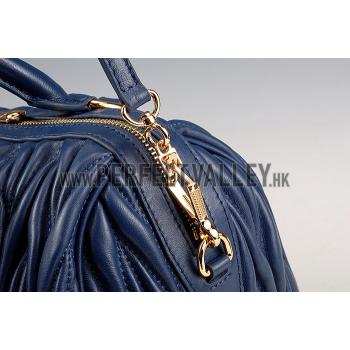 Miu Miu Matelasse  Handle Large Dark Blue