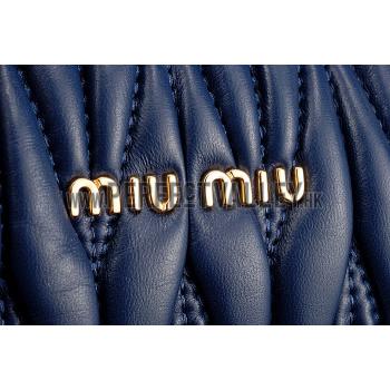 Miu Miu Matelasse  Handle Large Dark Blue