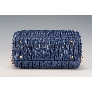 Miu Miu Matelasse  Handle Large Dark Blue