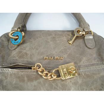 Miu Miu  68028 Ladies Lizard Leather Grey Handbag Replica