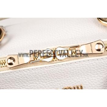 Cheap Miu Miu Satchel White and Gold