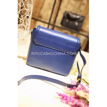 Miu Miu Handbag Shoulder Bag Calfskin Blue Replica