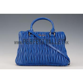 Miu Miu Matelasse Tote Blue