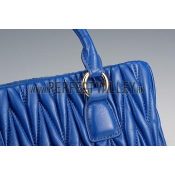 Miu Miu Matelasse Tote Blue