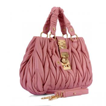 Miu Miu  090 Ladies Lambskin Pink Handbag