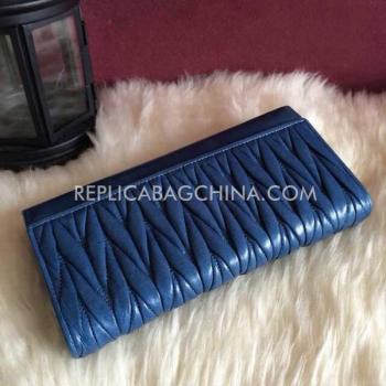 Miu Miu Purse Wallet Calfskin Blue