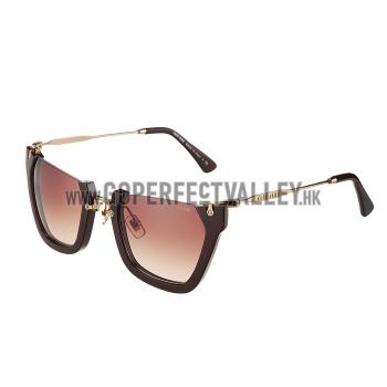 Replica Miu Miu Cut Off Cat-Eye Brown Sunglasses 308036