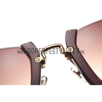 Replica Miu Miu Cut Off Cat-Eye Brown Sunglasses 308036