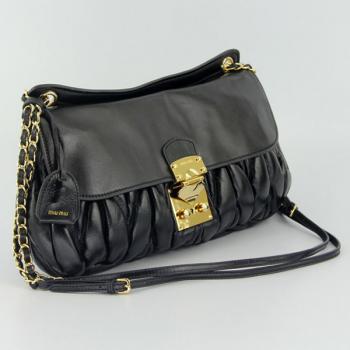 Miu Miu  86313 Cross Body Bag Lambskin Black