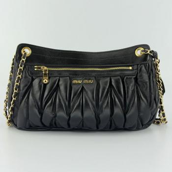 Miu Miu  86313 Cross Body Bag Lambskin Black