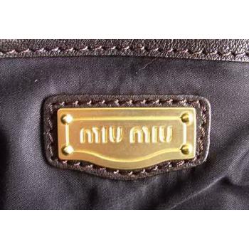 Cheap Miu Miu  88035 Ladies Lambskin Coffee Bag