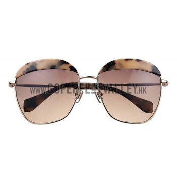 Miu Miu Oversized Square Half Frames Printed Sunglasses 307898