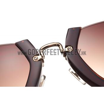 Miu Miu Rounded Cut Off Cat-Eye Brown Sunglasses 308041