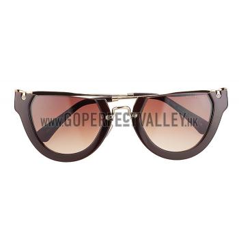 Miu Miu Rounded Cut Off Cat-Eye Brown Sunglasses 308041