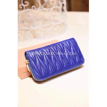 Miu Miu Purse Wallet Calfskin Blue HM09197