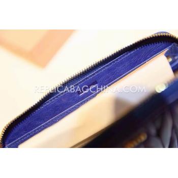 Miu Miu Purse Wallet Calfskin Blue HM09197