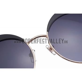 Replica Miu Miu Noir Retro Round Semi-Rimless Black Sunglasses 307887