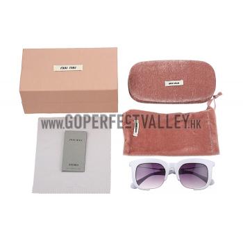 Miu Miu Square White Frames Sunglasses 307882 Replica