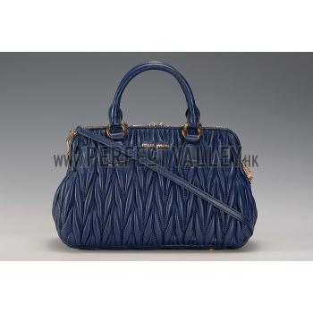 Replica Miu Miu Matelasse Doctor Dark Blue Bag