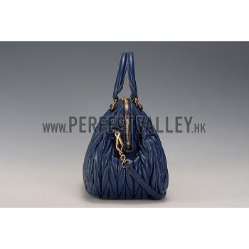 Replica Miu Miu Matelasse Doctor Dark Blue Bag