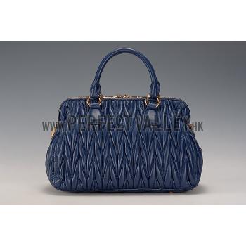 Replica Miu Miu Matelasse Doctor Dark Blue Bag