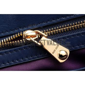 Replica Miu Miu Matelasse Doctor Dark Blue Bag