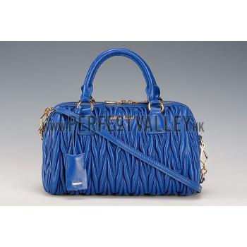 Miu Miu Matelasse  Handle Large Blue