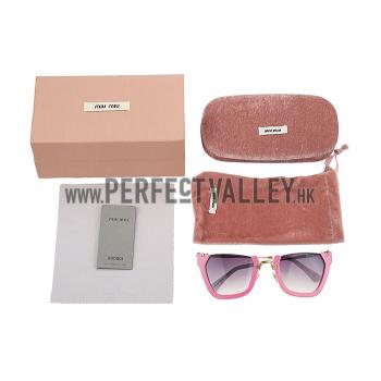 Miu Miu Cut Off Cat-Eye Pink Sunglasses 308038