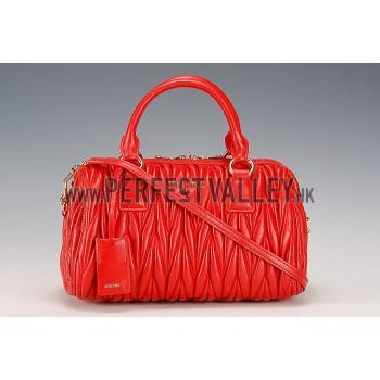 Replica Miu Miu Matelasse  Handle Large Red