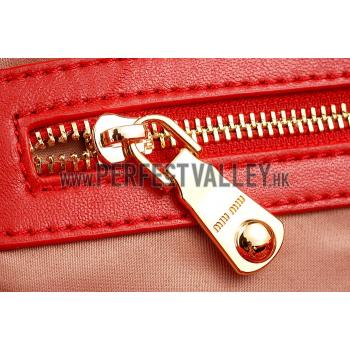 Replica Miu Miu Matelasse  Handle Large Red