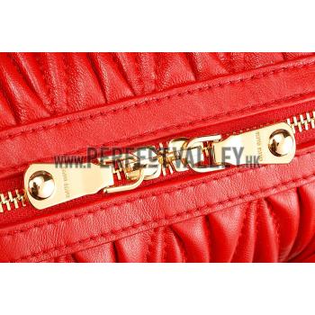 Replica Miu Miu Matelasse  Handle Large Red